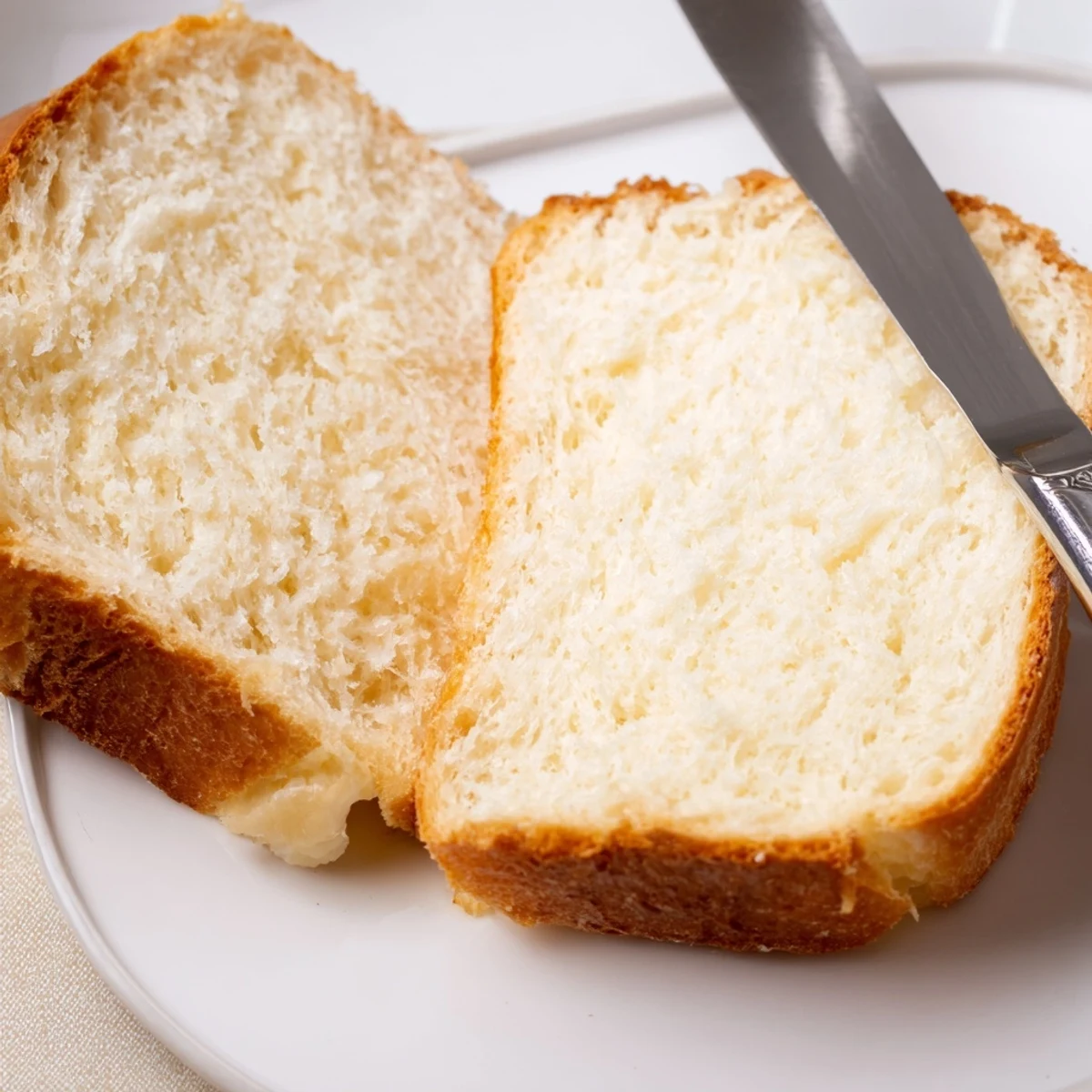 Fluffy Amish white bread recipe displaying two freshly baked loaves on wire cooling rack