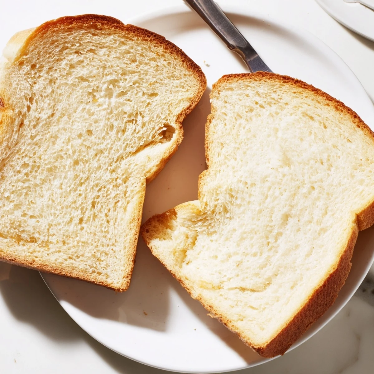 Soft homemade Amish white bread loaf with golden brown crust sliced for sandwiches