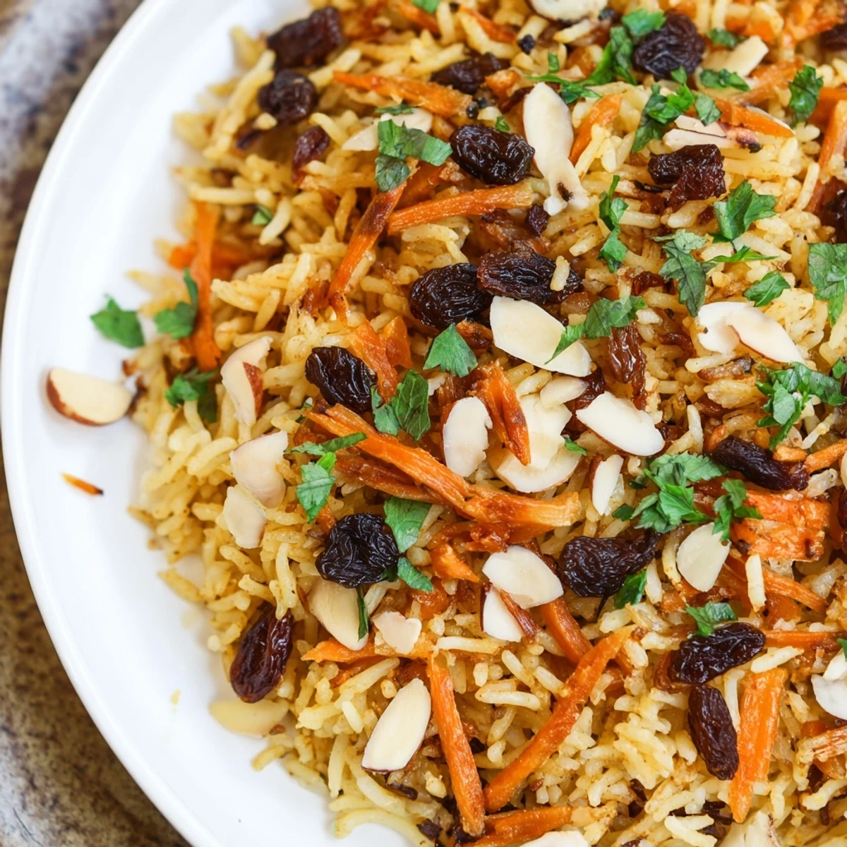 Fragrant Afghan rice steamed with aromatic spices and served in a decorative bowl