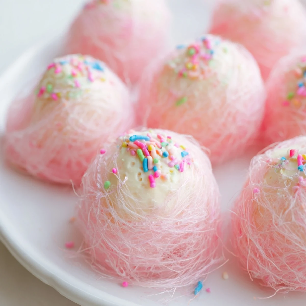 Mini Cotton Candy Cheesecake Puff Balls Sweet Delight