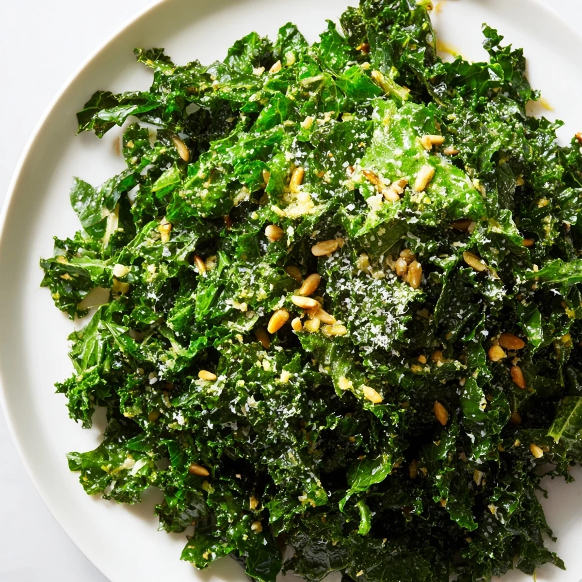Garlic Lemon Parmesan Kale Salad