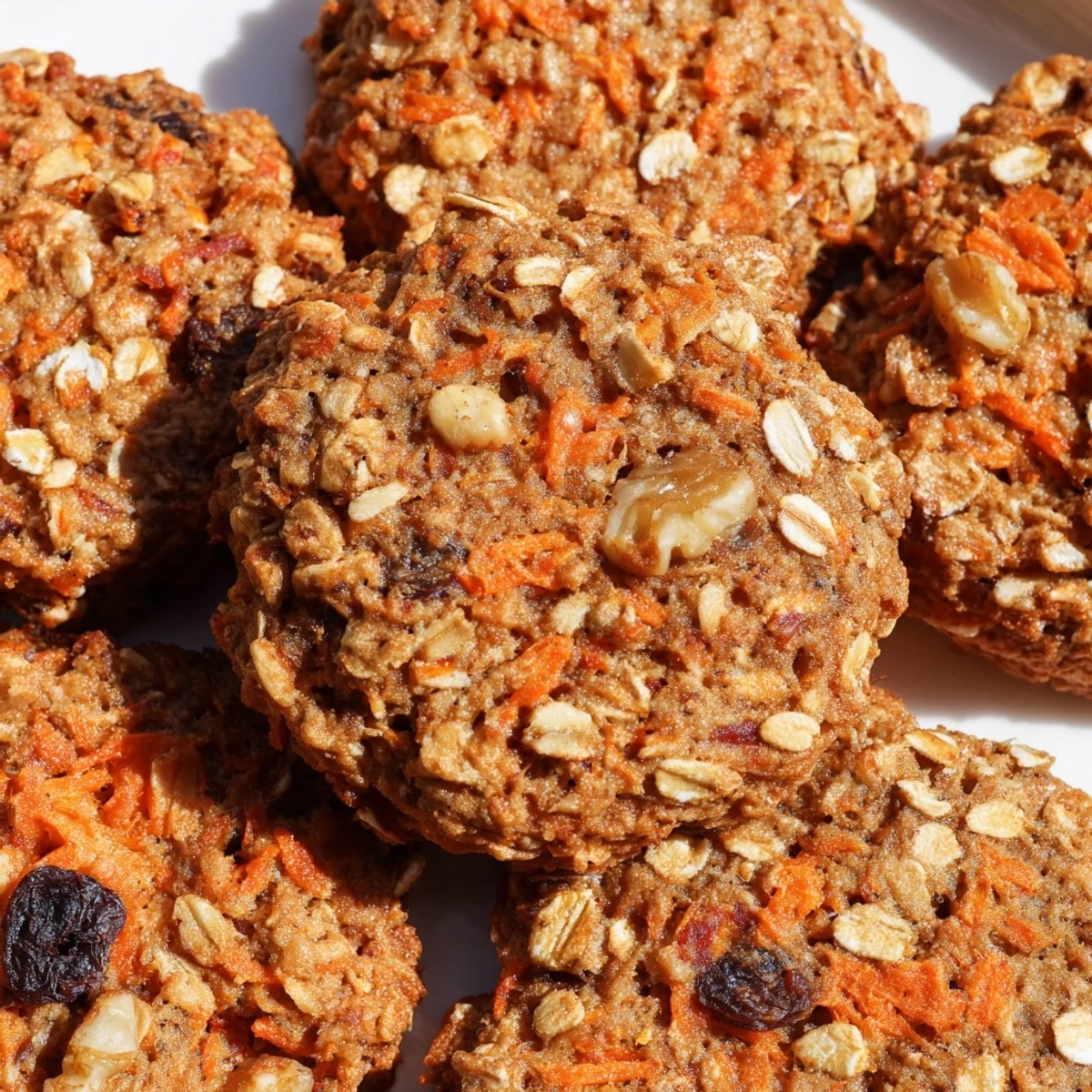 Golden chewy carrot cake cookies fresh from oven with soft tender centers