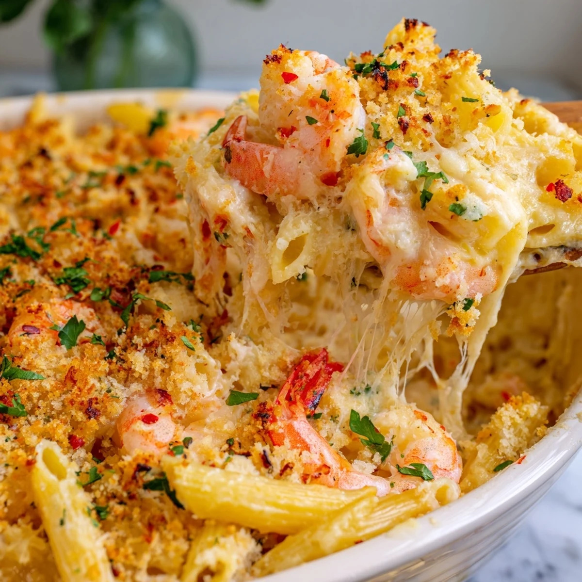 Shrimp Scampi Pasta Bake