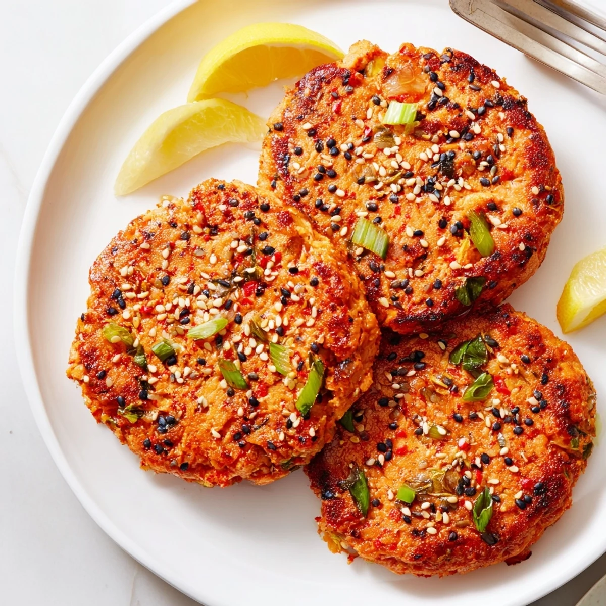 Harissa Sesame Salmon Patties