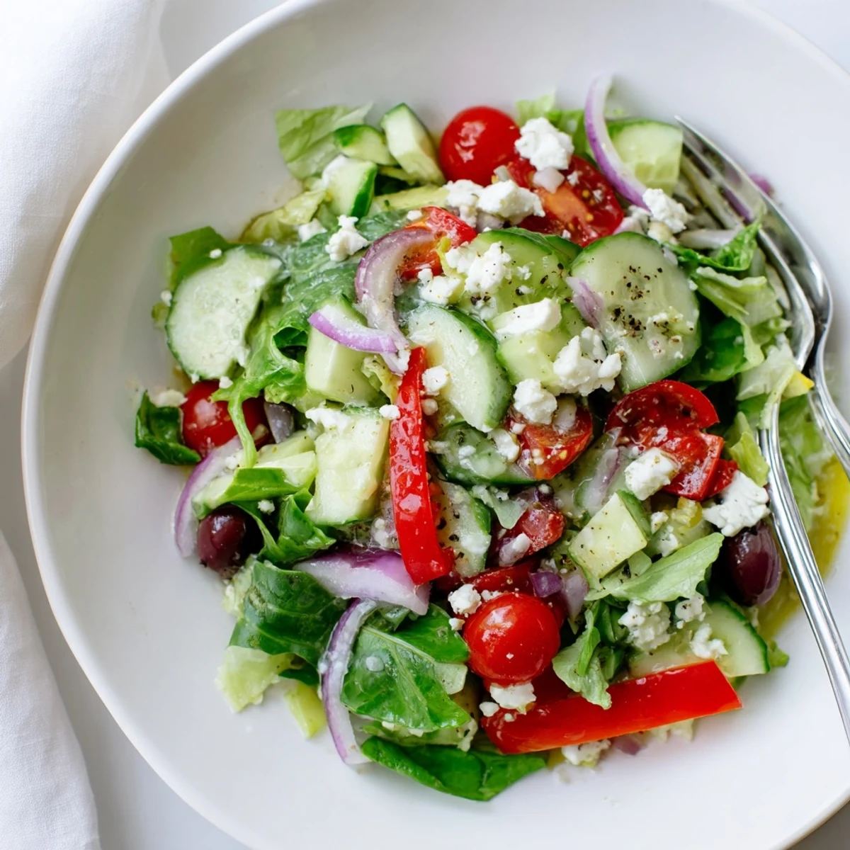Serve Fresh Salad Recipe alongside grilled chicken for a light summer dinner.