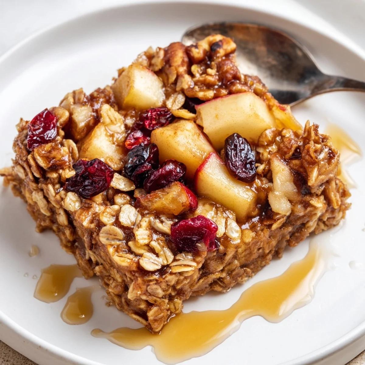 Fresh from oven Delicious Apple Cinnamon Oatmeal Bake Recipe For Mornings fragrant with cinnamon