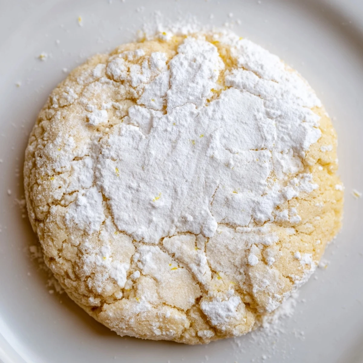 Soft lemon pixie cookies coated in white powdered sugar on a wire cooling rack
