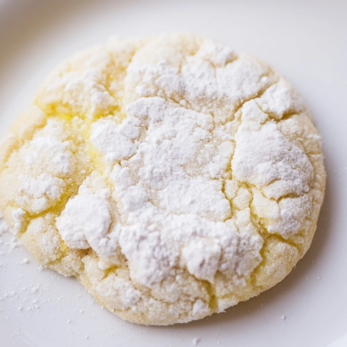 Baked lemon pixie cookies dusted with powdered sugar arranged on white parchment-lined baking sheet
