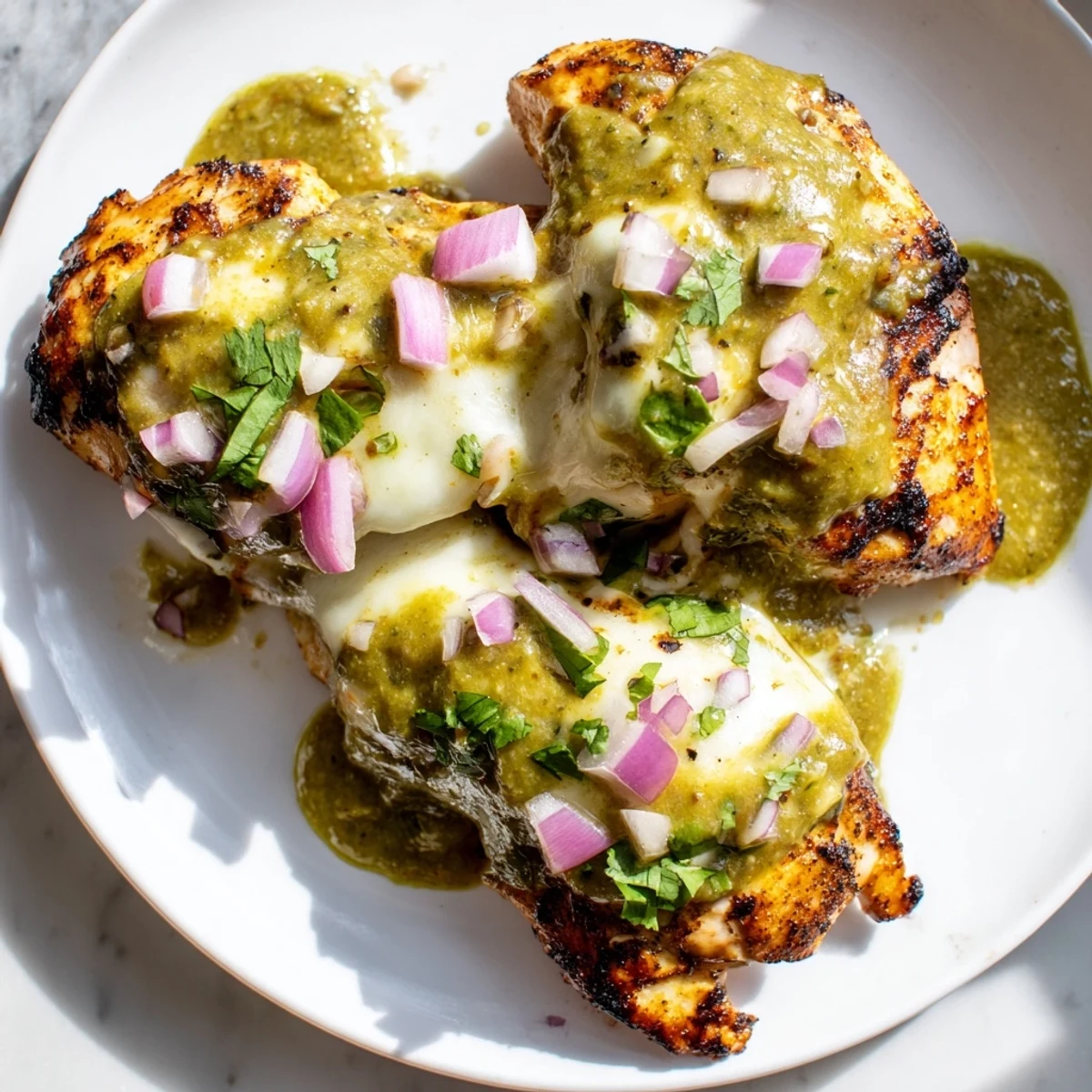 Cheesy Grilled Salsa Verde Chicken