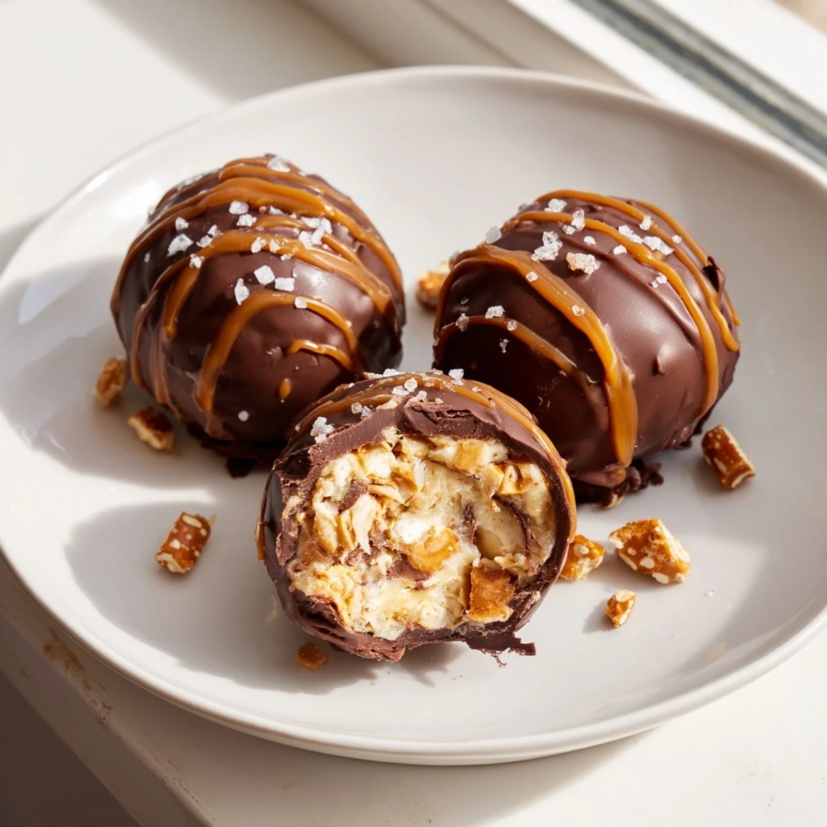 Salted Caramel Pretzel Cheesecake Bites