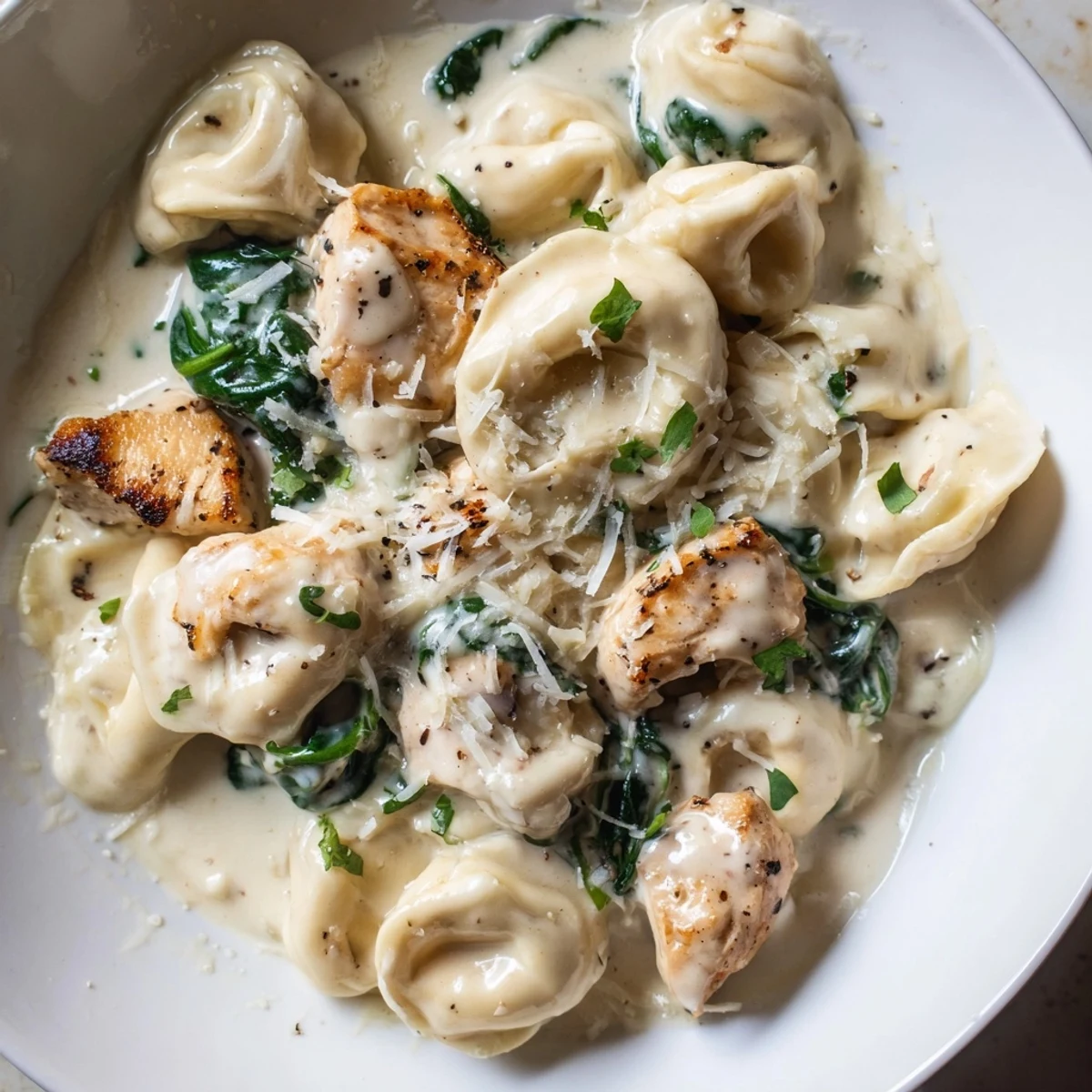 Creamy Garlic Chicken Tortellini
